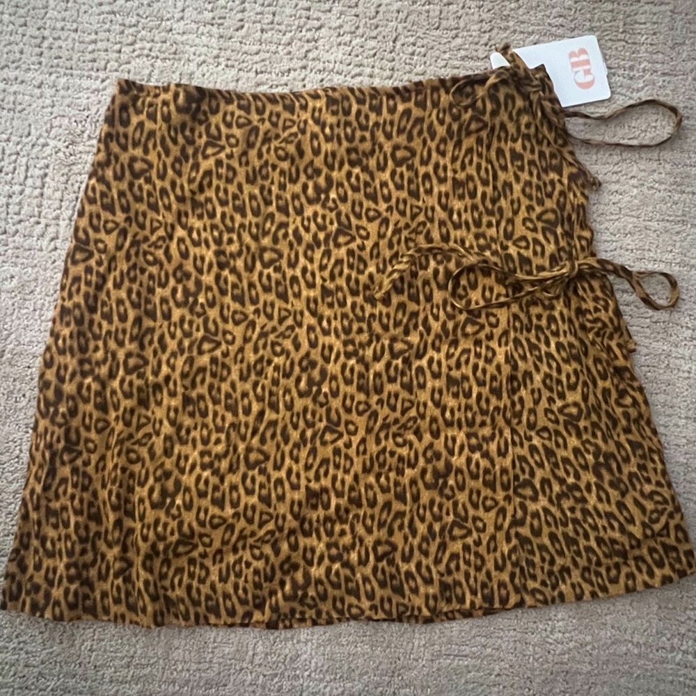 GIANNI BINI LEOPARD PRINT SKIRT